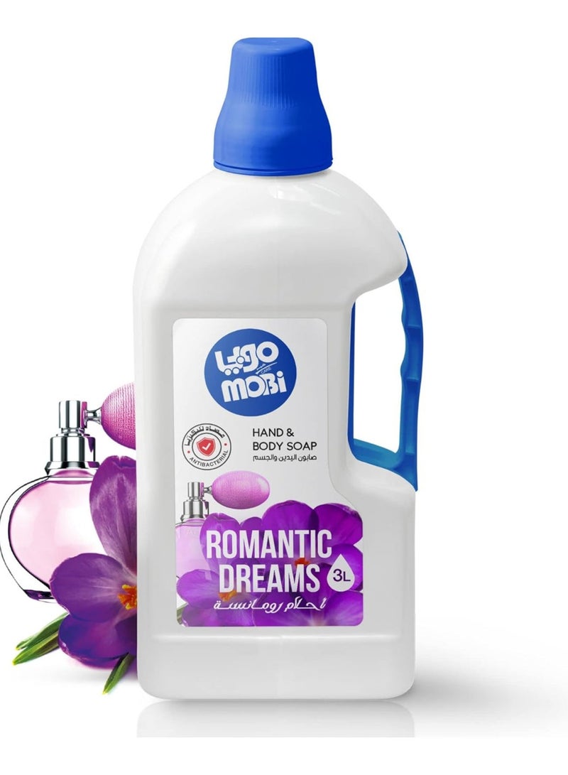 MOBi Antibacterial  Liquid Hand and Body Soap with Romantic Dreams Scent 3L - Image 1