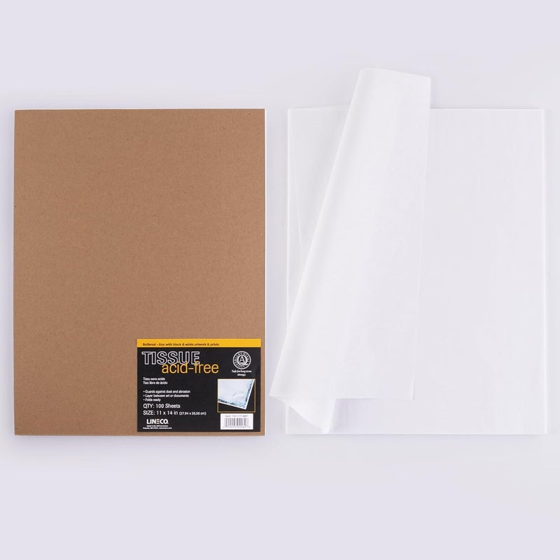 Lineco Buffered Acid-Free Interleaving Tissue 11" x14", Archival Paper Extends Life of Pictures, Photographs, Artwork and Textiles, for Black & White, Color, and Albumen Prints, Pack of 100 - Image 2