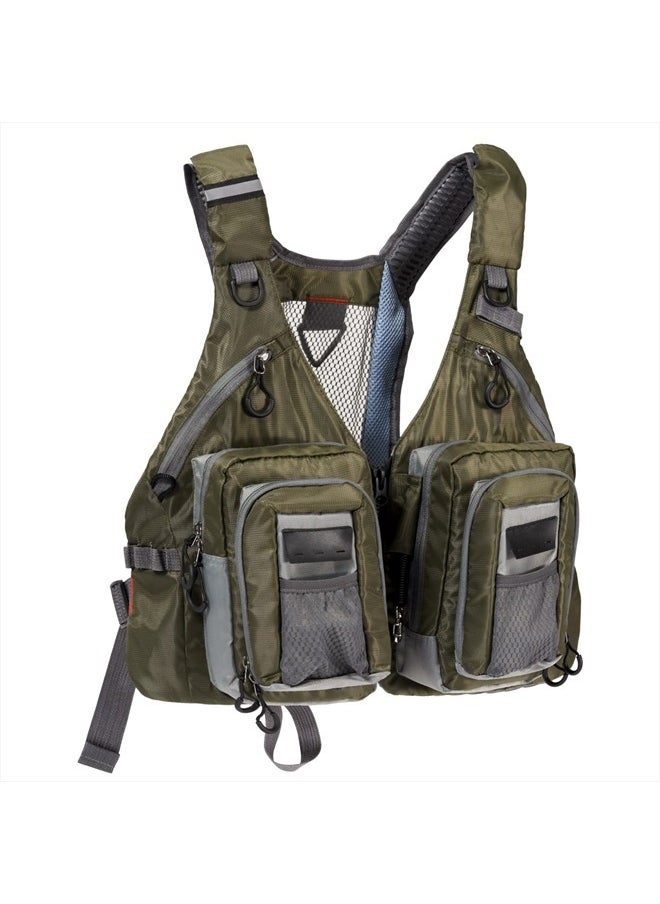 BASSDASH - Fly Fishing Vest with Pockets Adjustable Size for Men Women Bass Trout Fishing FV12 - Image 1