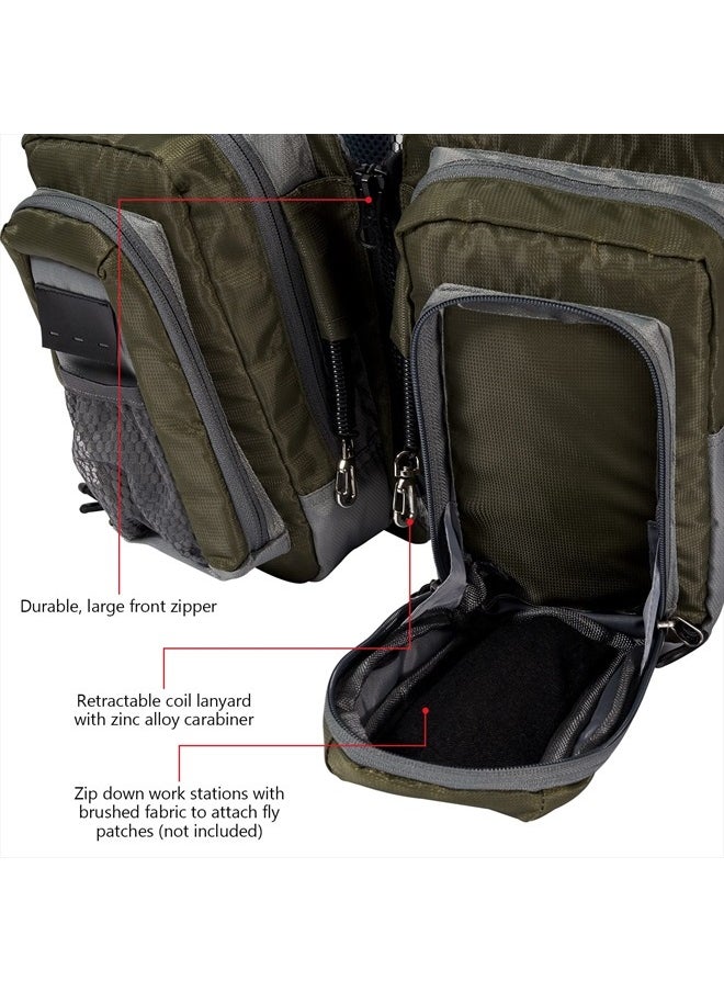 BASSDASH - Fly Fishing Vest with Pockets Adjustable Size for Men Women Bass Trout Fishing FV12 - Image 1