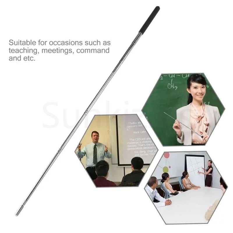 Sunkizzrs ® Telescopic Teachers Pointer,Teaching Pointer,Hand Pointer Extendable Telescopic Retractable Pointer Handheld Presenter Classroom Whiteboard Pointer (Black) - Image 4
