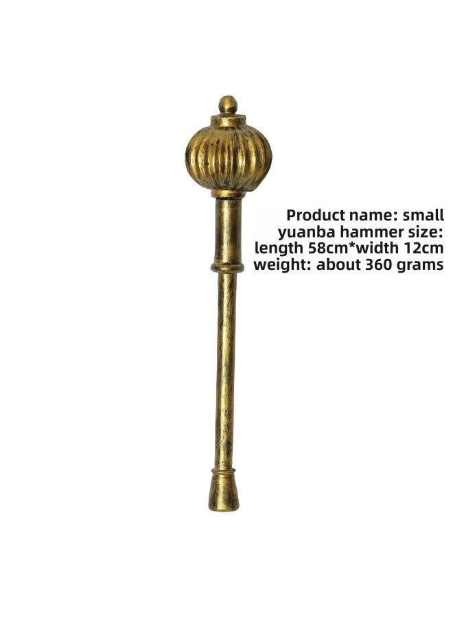 Loquat Toy Sword Weapon PU Upgrade Simulation Axe Overlord Hammer  Cos Film And Television Performance Props-Color:Small Yuanba Hammer (gold) - Image 1