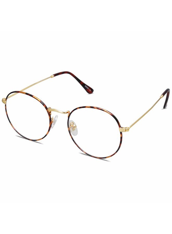 Sojos Anti Blue Light Glasses Round Eyewear Frames Blue Light Blocking Lens SJ5024 with Gold Frame/Anti-Blue Light Lens - Image 2