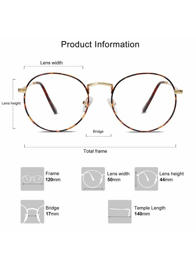 Sojos Anti Blue Light Glasses Round Eyewear Frames Blue Light Blocking Lens SJ5024 with Gold Frame/Anti-Blue Light Lens - Image 3