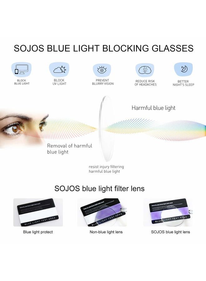 Sojos Anti Blue Light Glasses Round Eyewear Frames Blue Light Blocking Lens SJ5024 with Gold Frame/Anti-Blue Light Lens - Image 4