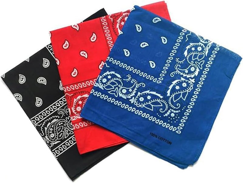 ComboCube 12 Pack(one Dozen) Multi-Purpose Cotton Paisley Cowboy Bandanas Headband for Men and Women - Image 1