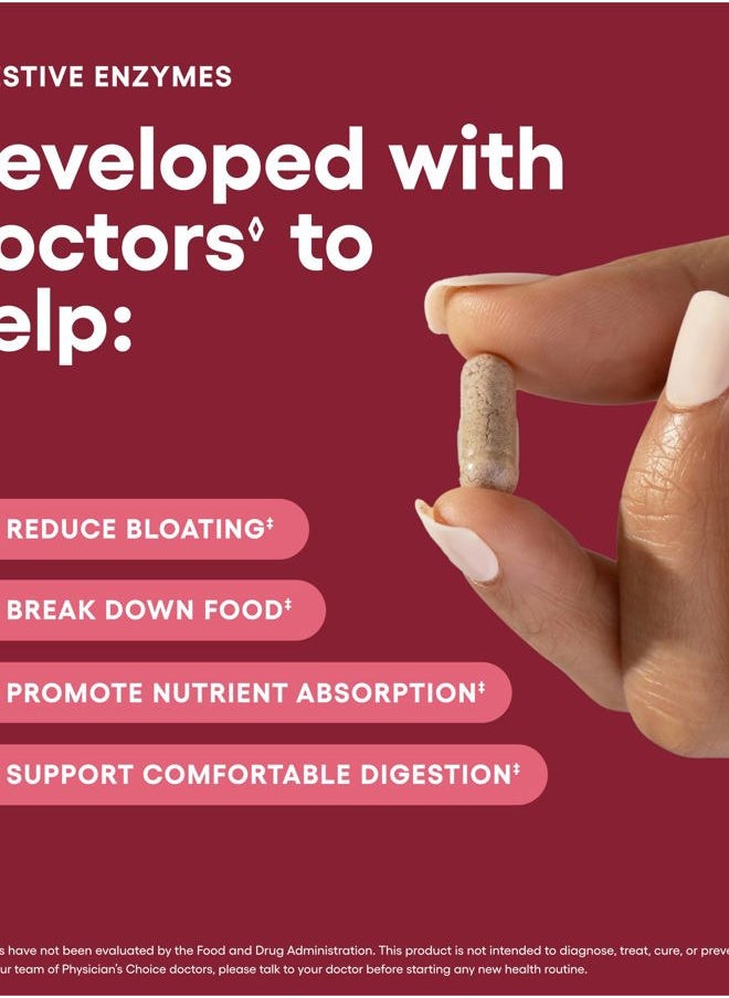 Physician's CHOICE Digestive Enzymes - Multi Enzymes, Bromelain, Organic Prebiotics & Probiotics for Digestive Health & Gut Health - Bloating & Meal Time Discomfort - Dual Action - All Diets - 30 CT  - Image 3