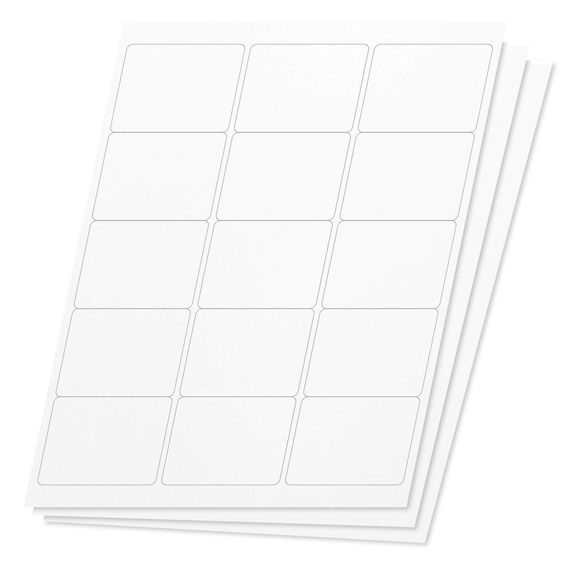 OfficeSmartLabels Rectangular 2 x 2-5/8 inch ID Labels for Laser & Inkjet Printers (2 x 2.625 Inch, 15 per Sheet, White, 2250 Labels, 150 Sheets) - Image 1
