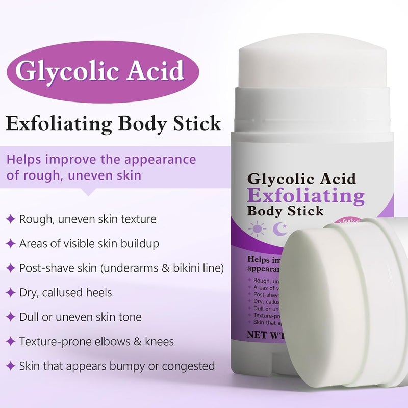 Yecuce Glycolic Acid Exfoliating Body Bar - 10% AHA + BHA + Fruit Enzymes for Smooth Skin - Targets Roughness, Bumps & Ingrown Hairs - Easy Application Stick for Armpits, Bikini Line, Knees & Elbows - Image 3