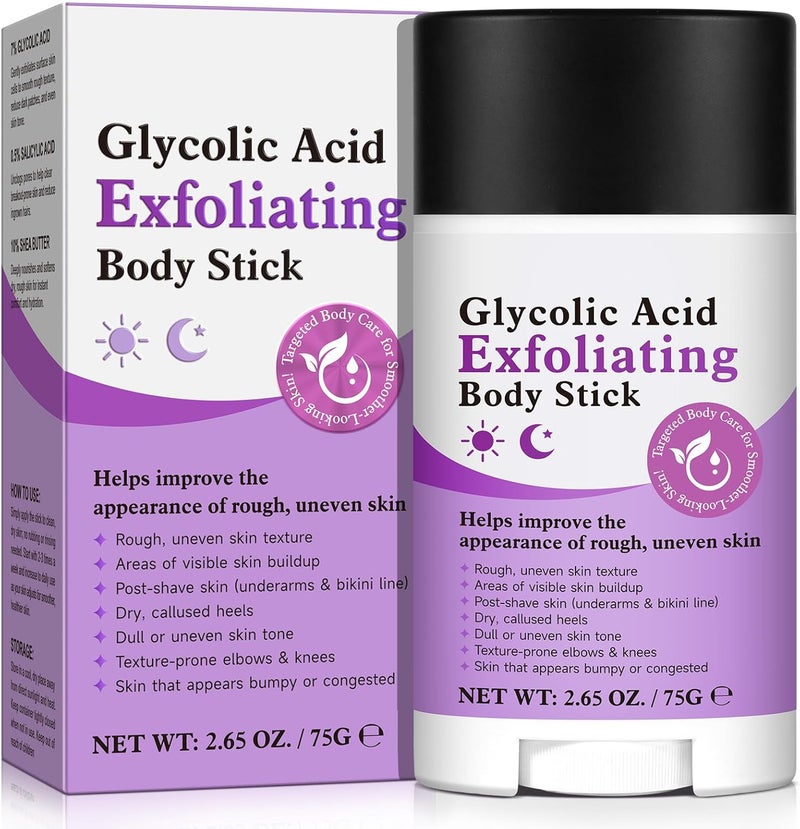 Yecuce Glycolic Acid Exfoliating Body Bar - 10% AHA + BHA + Fruit Enzymes for Smooth Skin - Targets Roughness, Bumps & Ingrown Hairs - Easy Application Stick for Armpits, Bikini Line, Knees & Elbows - Image 1