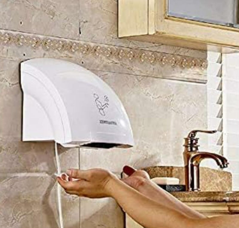 Buenos - Automatic Hand Dryer for Household Hotel Commercial uses with Energy EFFICIENT Automatic Sensor, 1800 Watt with 55* Wind Temperature (+-10*). Briliant White Color. - Image 1