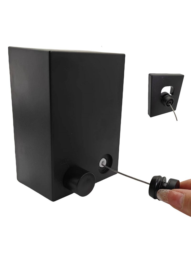 RONGXTAPE Telescopic Stainless Steel Clothesline String Black 420cm ,ABS Case+Aluminum Clothes Drying Wire Rope With Adjustable Stainless Steel Line,Wall Mounted Space-Saver Drying Line(Colour:Black) - Image 2