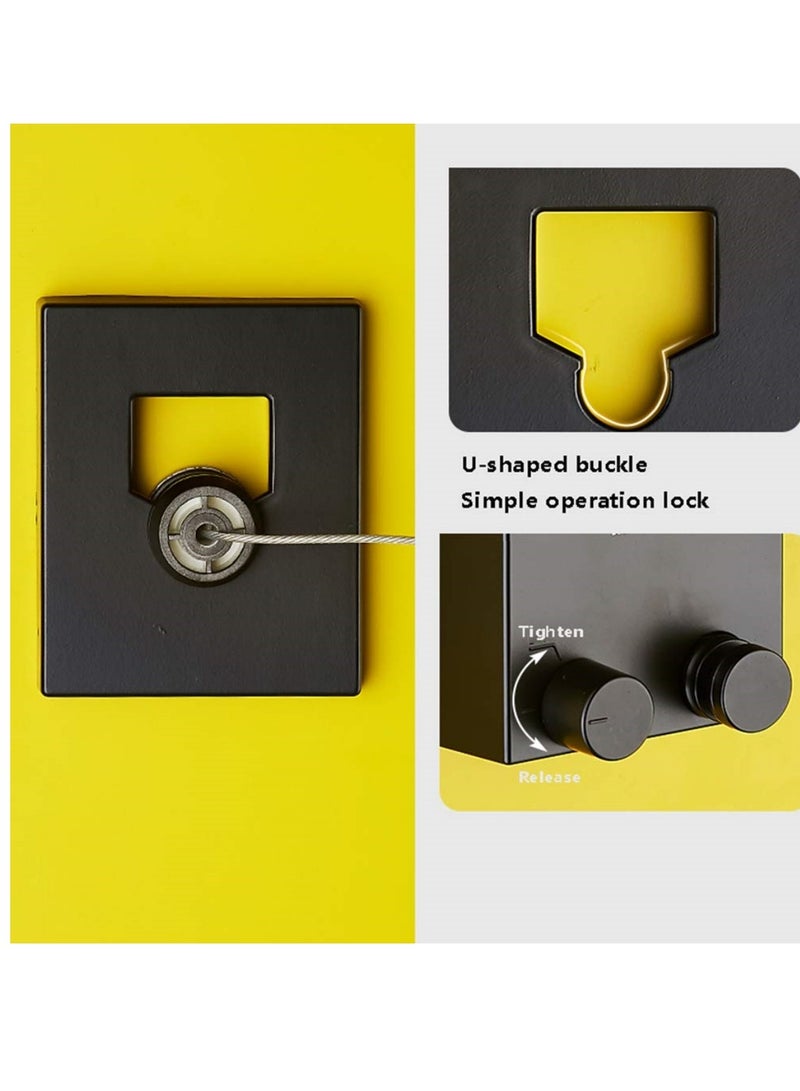 RONGXTAPE Telescopic Stainless Steel Clothesline String Black 420cm ,ABS Case+Aluminum Clothes Drying Wire Rope With Adjustable Stainless Steel Line,Wall Mounted Space-Saver Drying Line(Colour:Black) - Image 3