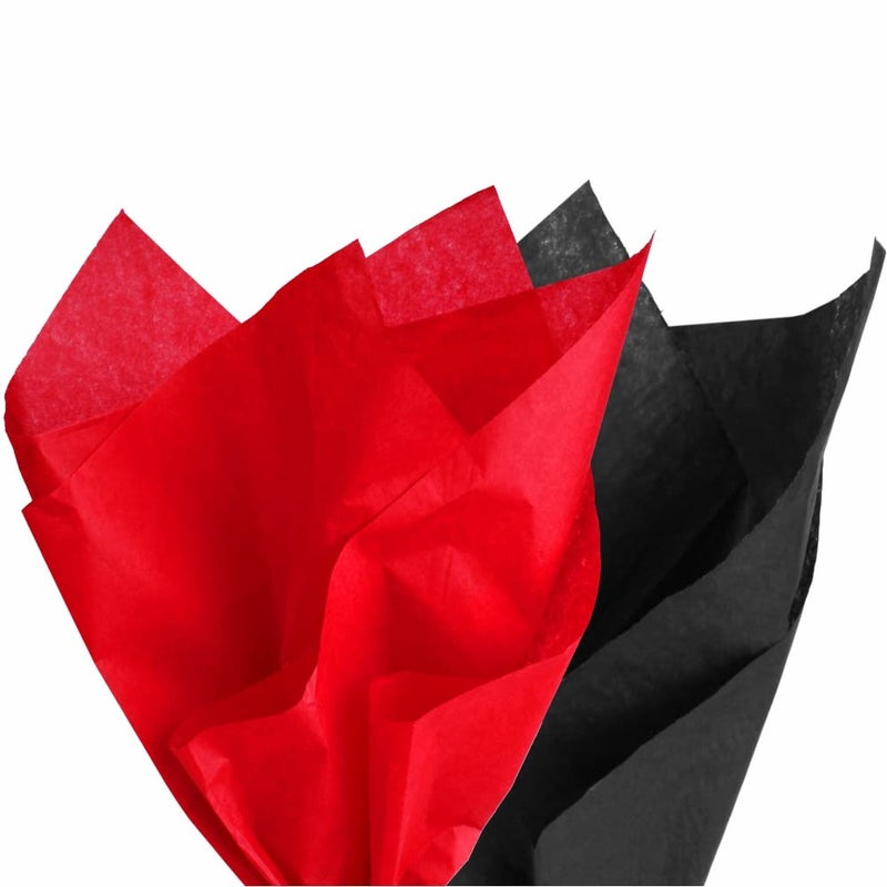 PMLAND Gift Wrapping Tissue Paper  Black and Red  20 Inches x 26 Inches 60 Sheets