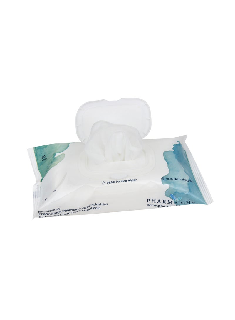 وايب ات Wipe It مناديل أطفال مبللة بالماء 99.9% ماء مقطر، 60 منديل، خالية من الكحول، مكونات طبيعية 100%، مناسبة لحديثي الولادة والبشرة الحساسة - Image 2