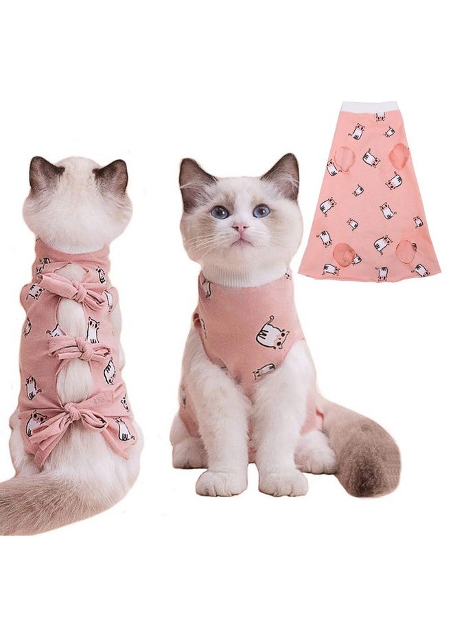 بوماي بوريتي بدلة تعافي القطط من بوميبوريتي بعد الجراحة، بدلة تعافي للقطط بعد الجراحة، بدلة تعافي للقطط الإناث بعد الجراحة، بدلة تعافي للقطط الصغيرة بعد التعقيم/جرح البطن/تلف الجلد/الفطام، مقاس كبير، وردي - Image 1