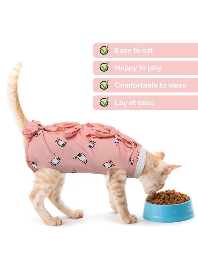 بوماي بوريتي بدلة تعافي القطط من بوميبوريتي بعد الجراحة، بدلة تعافي للقطط بعد الجراحة، بدلة تعافي للقطط الإناث بعد الجراحة، بدلة تعافي للقطط الصغيرة بعد التعقيم/جرح البطن/تلف الجلد/الفطام، مقاس كبير، وردي - Image 4