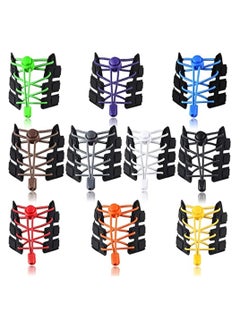10 Pairs Elastic Shoe Laces No Tie Elastic Shoelaces with Lock Device Adjustable Tieless Shoe Laces Strings Fits ​Adults and Kids Boots Board and Casual Shoe