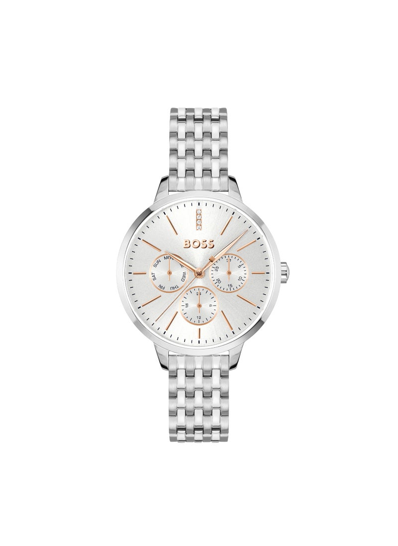 HUGO BOSS HUGO BOSS WATCH ROUND ANALOG WOMEN'S SILVER WHITE CASE WATCH - 1502781  - Image 3