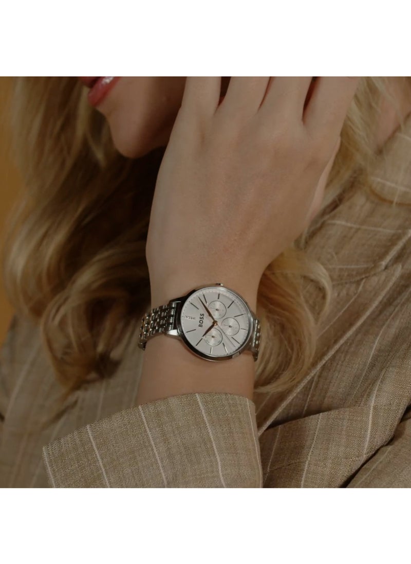 HUGO BOSS HUGO BOSS WATCH ROUND ANALOG WOMEN'S SILVER WHITE CASE WATCH - 1502781  - Image 5