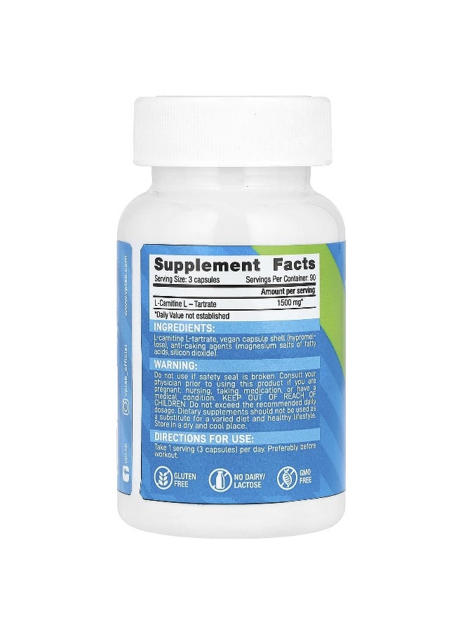 vplab Vplab, L-Carnitine, 1,500 mg, 90 Capsules (500 mg per Capsule)  - Image 2