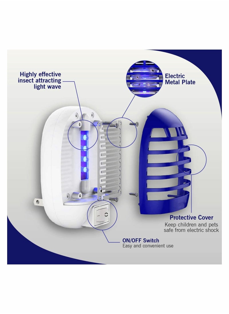 Generic - 2 Pack Mosquito Killer, Electronic Fly Zapper, Bug Zapper Indoor, Fruit Fly Trap, Fruit Fly Killer with Blue Light, Safe - Non-Toxic - Silent - Effective Operation UV Insect Killer - Image 1