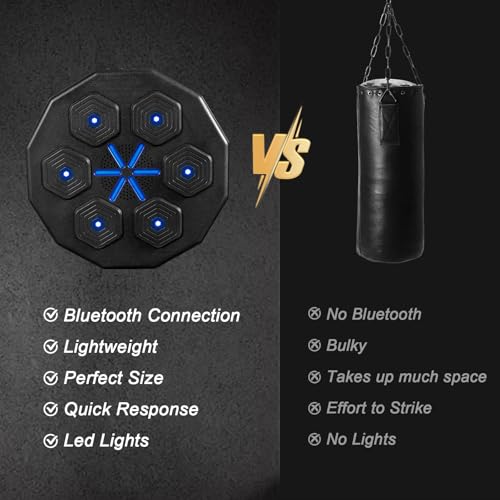 G2 GO2GETHER Music Boxing Machine, Smart Music Boxing Training Machine Wall Mounted, Bluetooth Boxing Workout Punching Equipment ， Gloves for Adults,Kids Included - Image 5