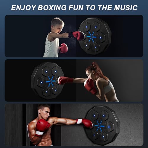G2 GO2GETHER Music Boxing Machine, Smart Music Boxing Training Machine Wall Mounted, Bluetooth Boxing Workout Punching Equipment ， Gloves for Adults,Kids Included - Image 4