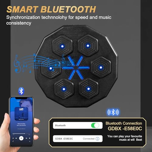 G2 GO2GETHER Music Boxing Machine, Smart Music Boxing Training Machine Wall Mounted, Bluetooth Boxing Workout Punching Equipment ， Gloves for Adults,Kids Included - Image 2