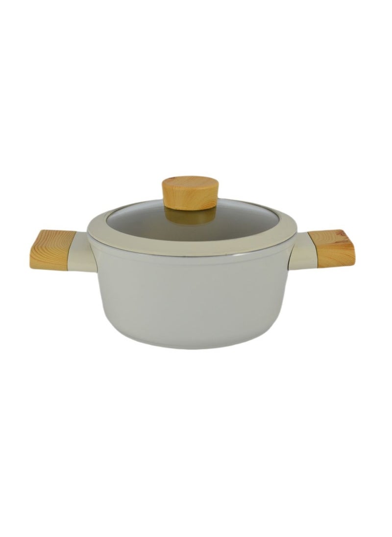 Swiss Crystal High Quality Ceramic Coating Non-Stick Casserole - 18cm- Glass Lid With Protective Silicon Edge - Natural Wood Handles and Knob - Beige - pzsku/Z0FA1DB8E11B753A3D78CZ/45/_/1714488332/6f6e22eb-2692-41a3-a212-83e457040f1e