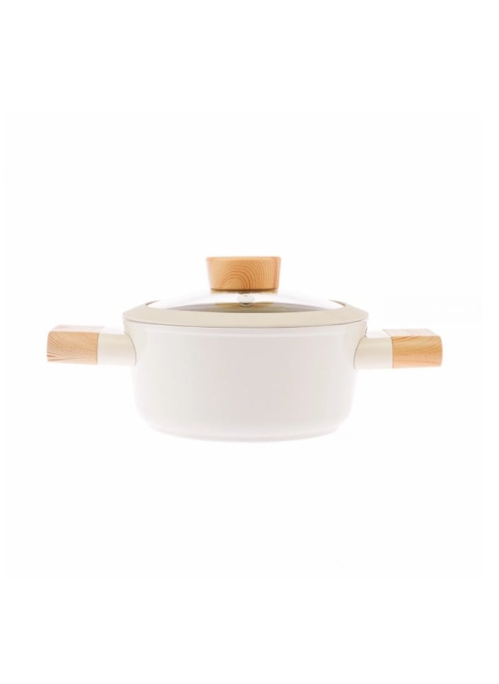 Swiss Crystal High Quality Ceramic Coating Non-Stick Casserole - 18cm- Glass Lid With Protective Silicon Edge - Natural Wood Handles and Knob - Beige - pzsku/Z0FA1DB8E11B753A3D78CZ/45/_/1739789577/2b6e5d43-d251-4803-9f4c-2aaf1db0a1cd