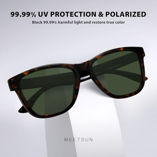 MEETSUN Polarized Sunglasses for Women Men Trendy Classic Retro Designer Style Fashion UV400 Protection 3 PACK Tortoise Brown Grey Green - Image 5