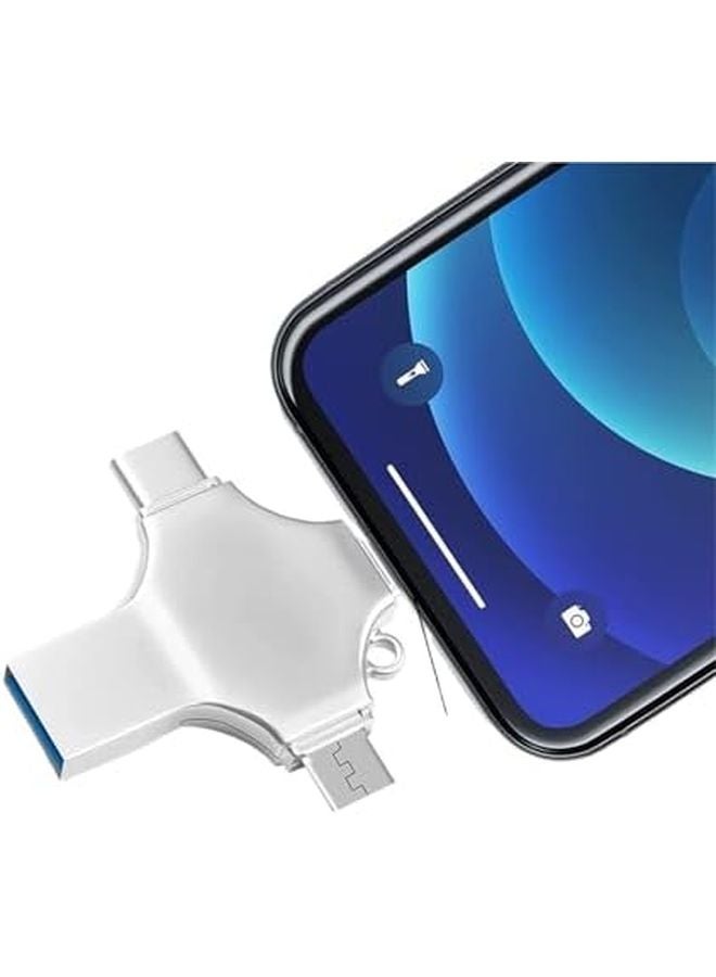 2023 Version 128GB Type C USB 4 In 1 Flash Drive OTG USB 3 0 Metal Pendrive For Smartphone Laptop PC Android - Image 1