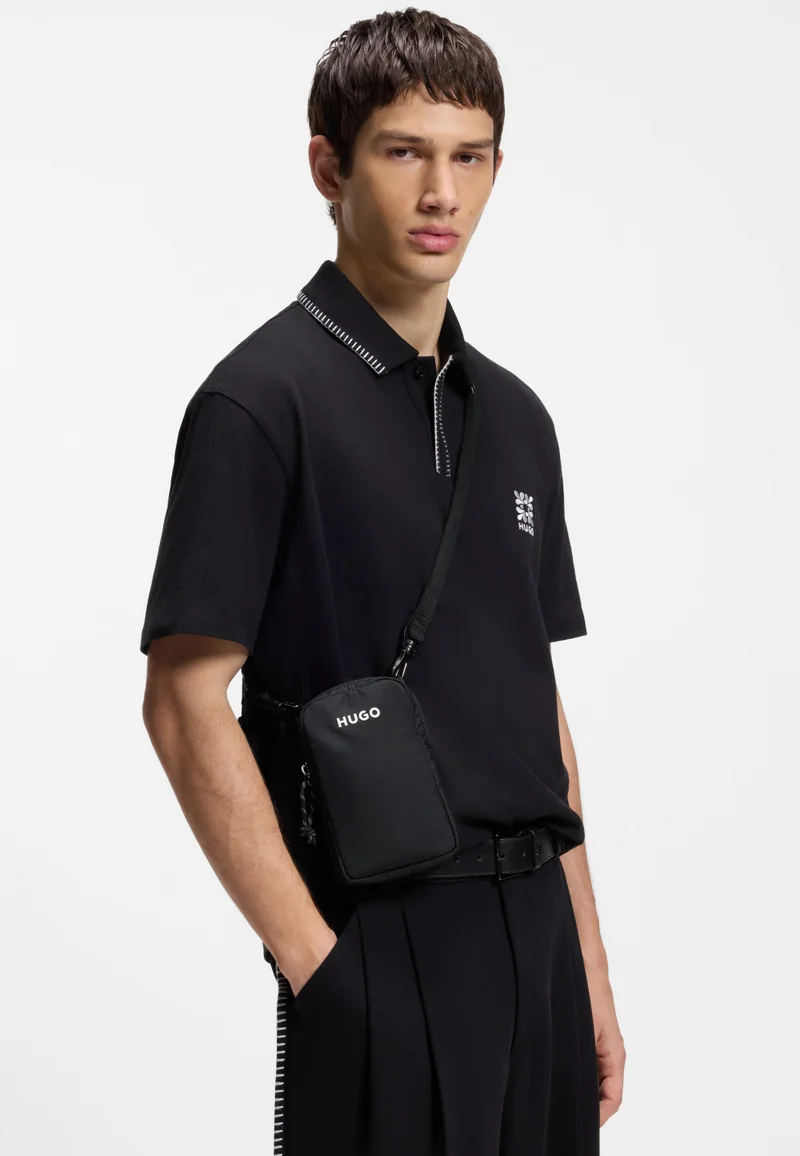 HUGO Black Logo phone holder with mini pouch for Men | Best Price UAE