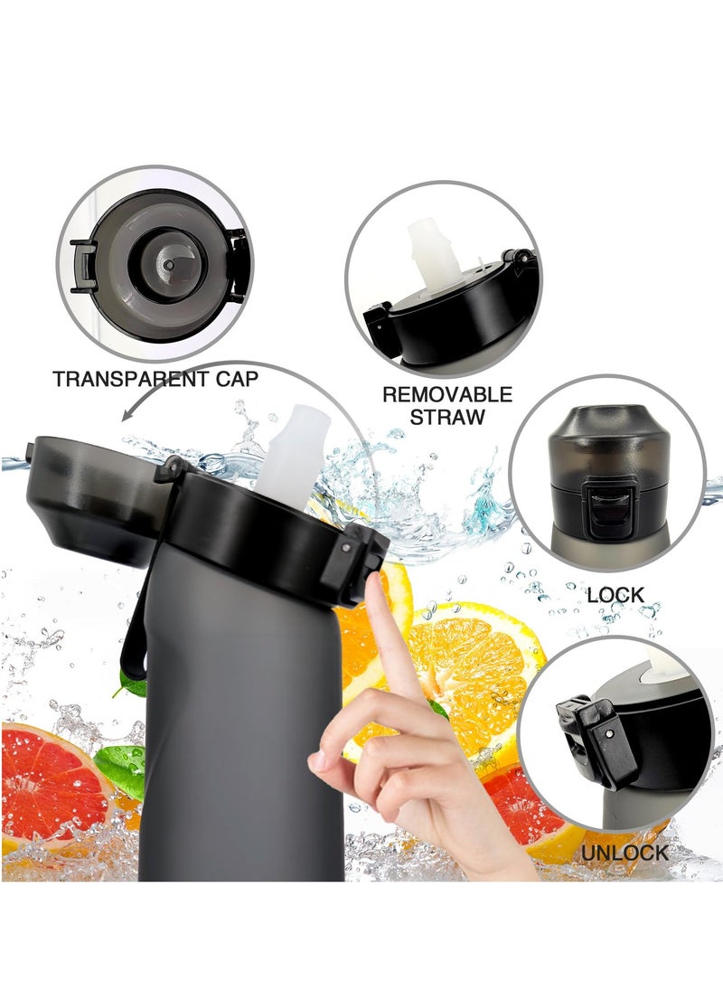 Arabest - Air Up Water Bottle Air Up Water Bottle with 7 Flavor Pods 750ML Air Up Drinking Water Bottle Starter Set with Flavour Capsules 0% Sugar Water Cup BPA Free Suitable for Outdoor Sport (Black) - Image 1