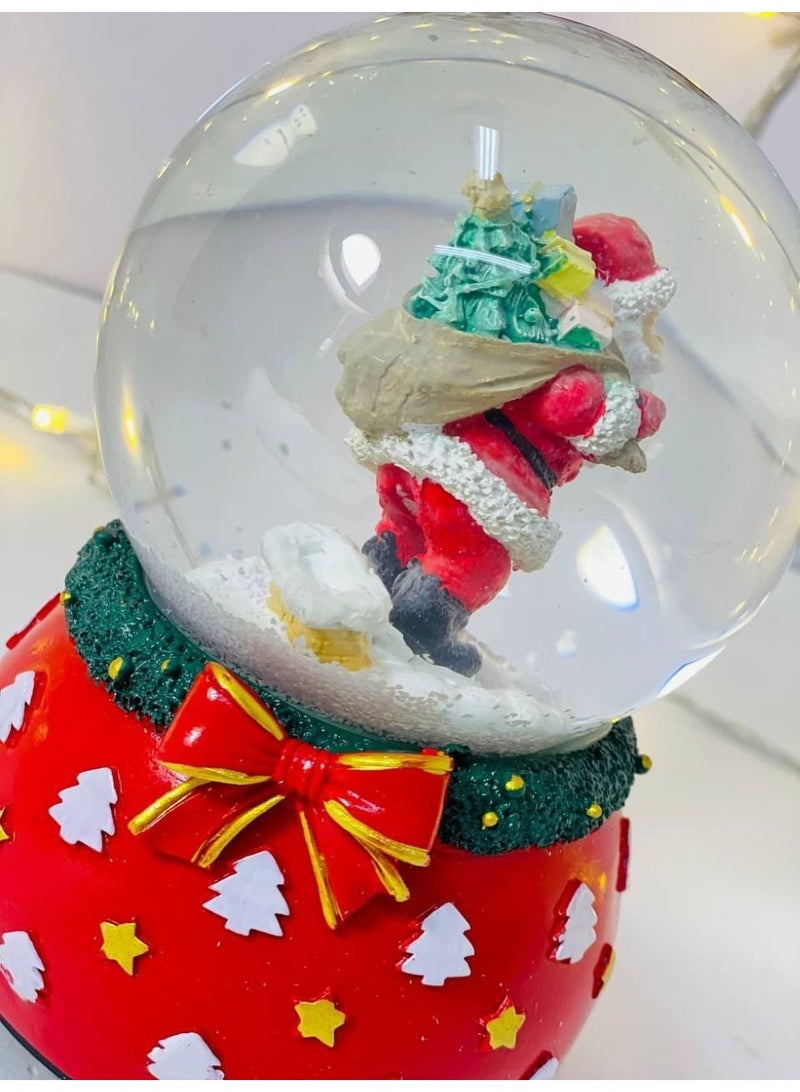 Christmas crystal Santa Claus with cane, gifts and snow Crystal with cocktail lights and music Crystal with spring Large size Size: 10*15 cm - Image 2