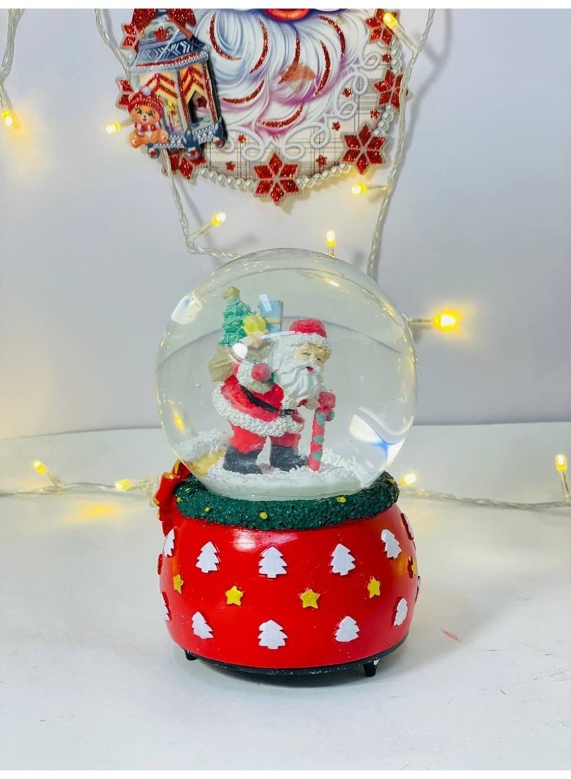 Christmas crystal Santa Claus with cane, gifts and snow Crystal with cocktail lights and music Crystal with spring Large size Size: 10*15 cm - Image 3
