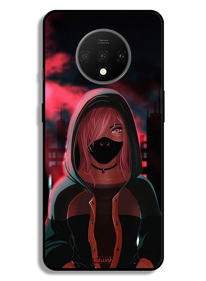 Tolwak OnePlus 7T Protective Case Cover Girl Wear Mask Art - Image 2