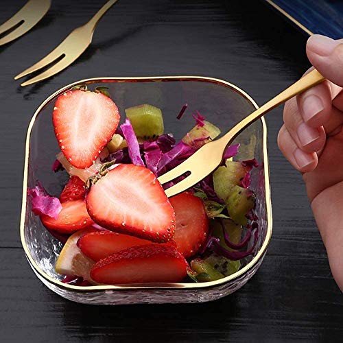 Comicfs 20-Piece Stainless Steel Forks, 5.3 Inches, Seafood Crab Forks Escargot Fork 2 Prong Tasting Appetizer Forks Dessert Cocktail Salad Fruit Fork for Party Travel (Gold) - Image 5