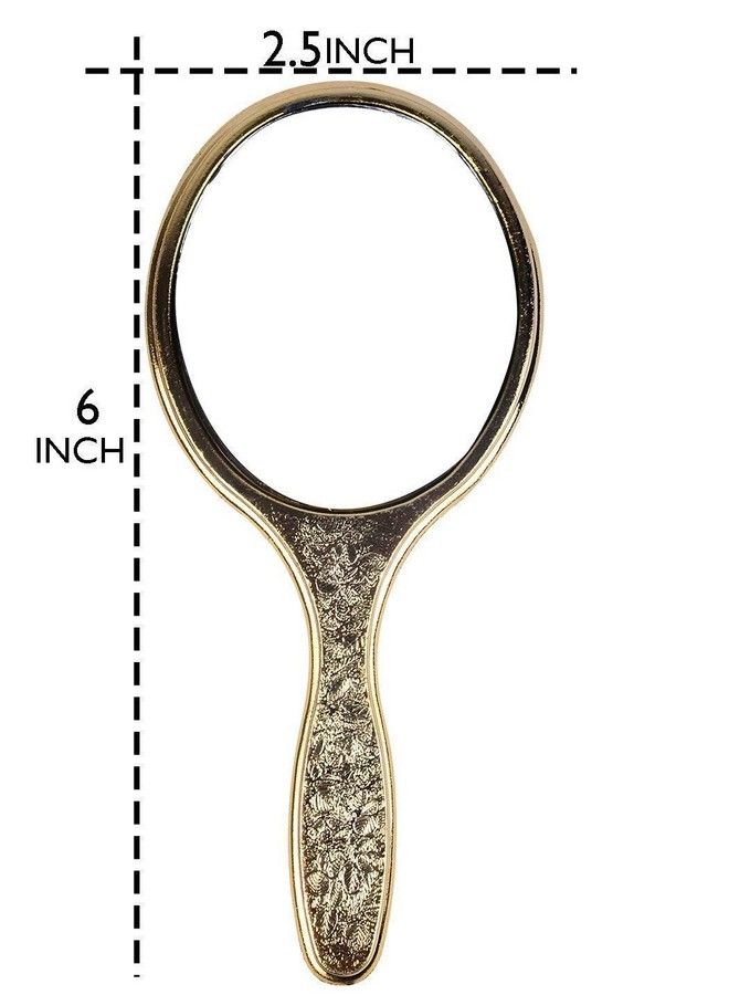 Glan Purse Mirror For Women Hand Mirror For Makeup Vanity Travel Make Up Mirror (Golden) - Image 3