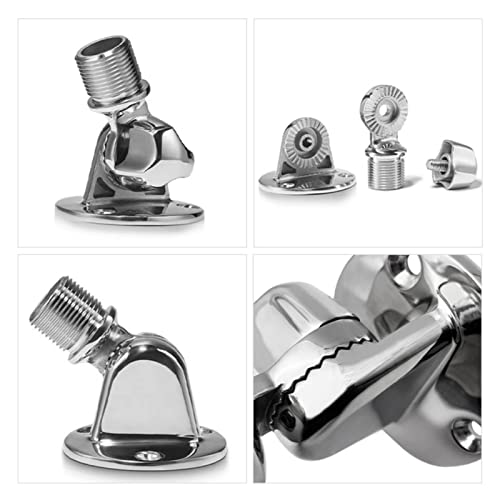 Thincol Marine VHF Antenna Mount, 316 Stainless Steel Ratchet Antenna Base 180 Degree Adjustable Antenna Bracket for Boats and RV - Image 4