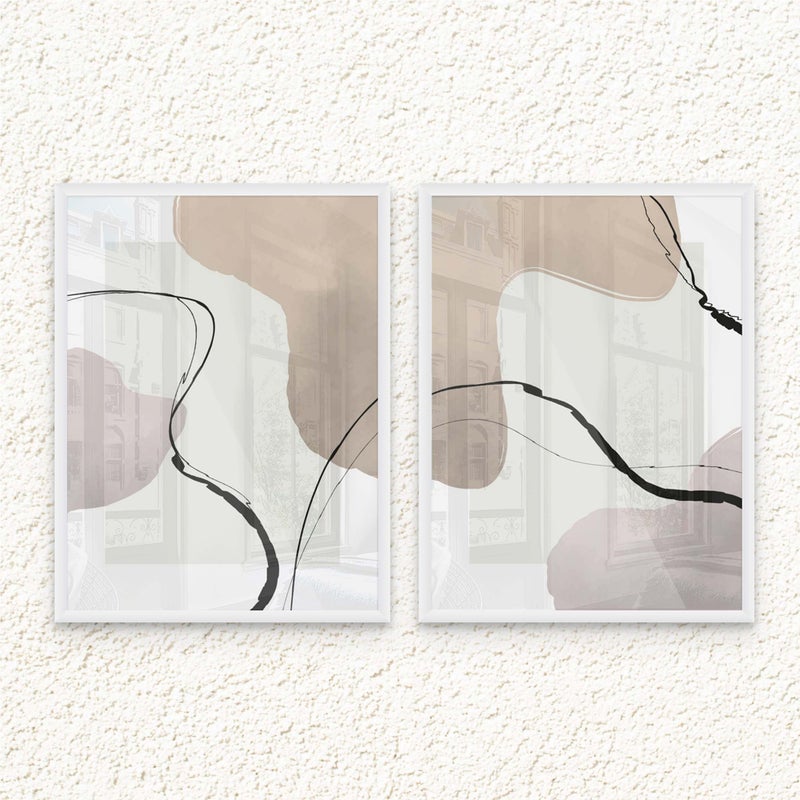 آرت دیکور  ديكور فني، طباعة بورتريه فنية جميلة مؤطرة، فن تجريدي حديث، مطبوعات معاصرة بسيطة لغرفة المعيشة، غرفة النوم، المكتب - Image 1