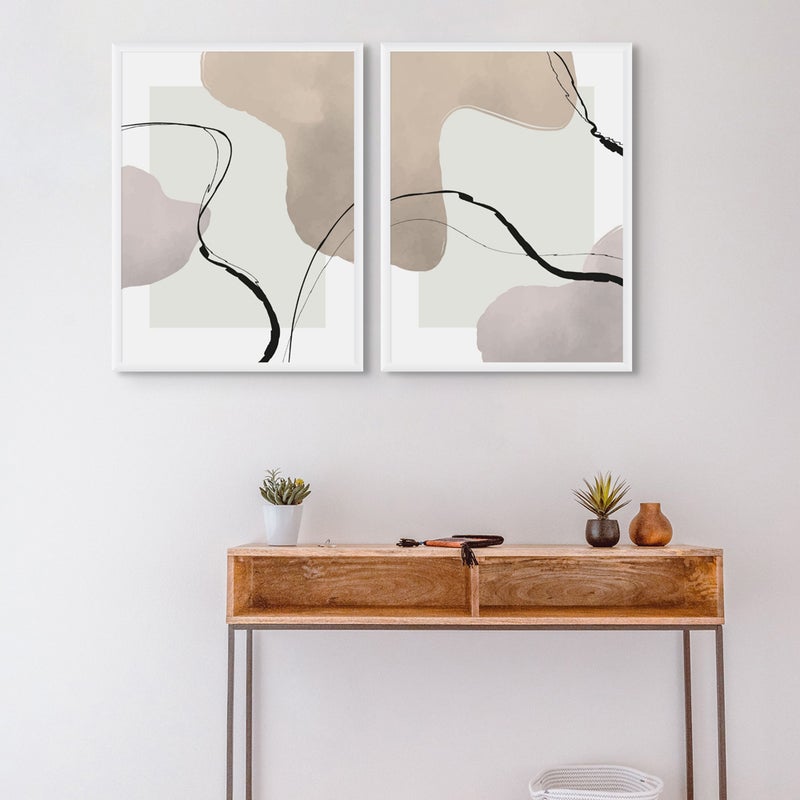 آرت دیکور  ديكور فني، طباعة بورتريه فنية جميلة مؤطرة، فن تجريدي حديث، مطبوعات معاصرة بسيطة لغرفة المعيشة، غرفة النوم، المكتب - Image 2