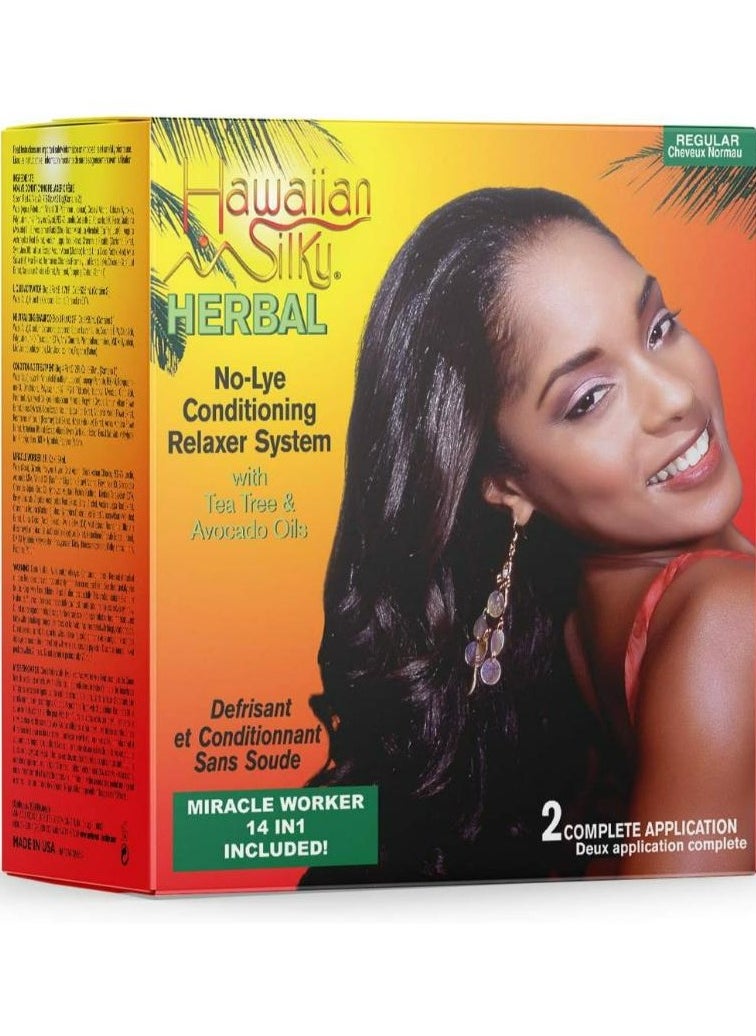 Hawaiian Silky Herbal No Lye Regular Relaxer Kit  - Image 1