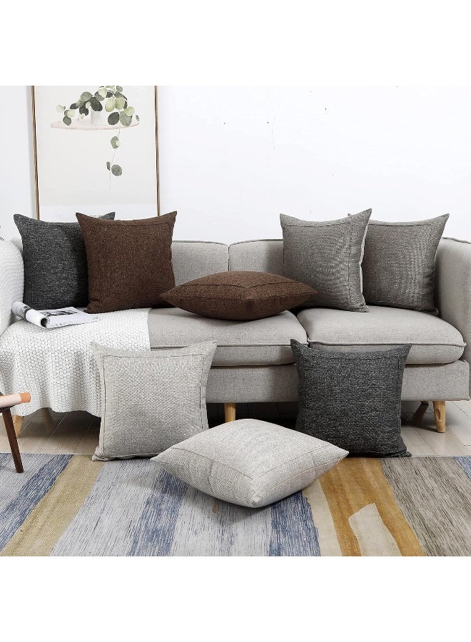 Jepeak Jepeak 16x16 Inch Burlap Linen Throw Pillow Covers Pack of 2 Decorative Farmhouse Pillow Covers Square Durable Cushion Cover for Sofa Couch Bed Rustic Neutral Home Decor BeigeKhaki Threads  - Image 2