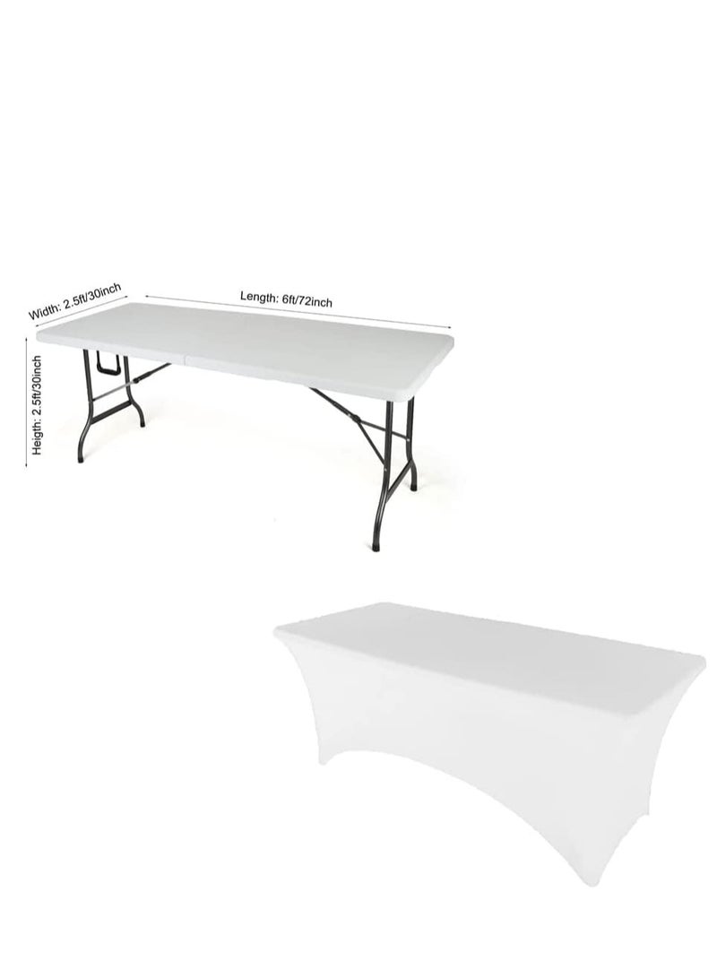 Premify White Spandex Table Cloth 6 Feet-Universal Fitted Washable Rectangular Table Cover Suitable for Weddings, Parties, Business Meet Ups and Banquets - Image 4