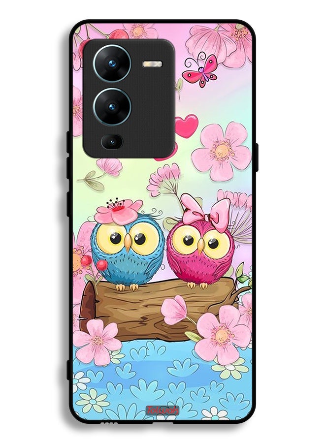 Tolwak Vivo V25 Pro 5G Protective Case Cover Cute Owls Art - Image 2