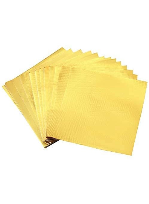 BAKING SET Baking Set Golden Colour Alluminium Foil Wrappers for Chocolate Modak 95 x 95 cm 300 Pieces Approx  - Image 2