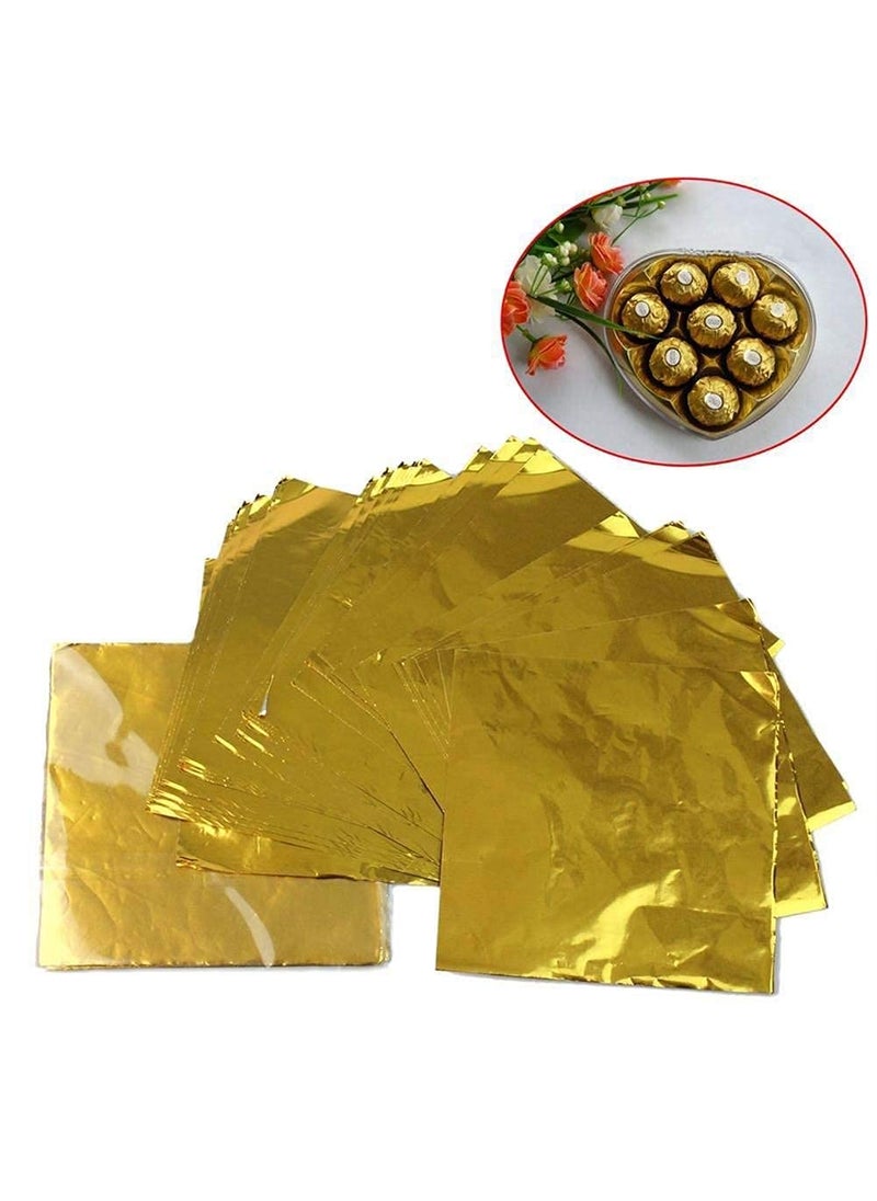 BAKING SET Baking Set Golden Colour Alluminium Foil Wrappers for Chocolate Modak 95 x 95 cm 300 Pieces Approx  - Image 5