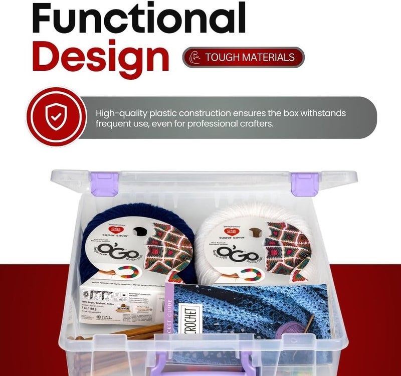 ArtBin 6955JS Super Satchel Compartment Box Clear Craft Organizer Storage Case - Purple, Pack of 1 - Image 4